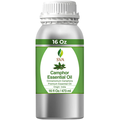 SVA Camphor Essential Oil – 16 oz | 100% Natural Camphor Oil for Diffuser, Hair & Skin Care