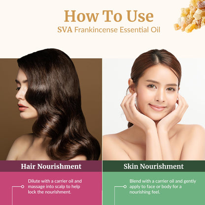 SVA Frankincense Essential Oil – 1/3 Fl Oz Boswellia Carterii, 100% Natural