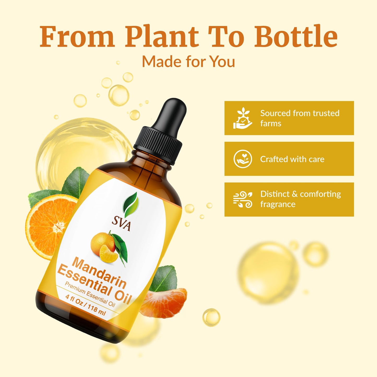 SVA Mandarin Essential Oil 4oz – 100% Natural Mandarin Oil