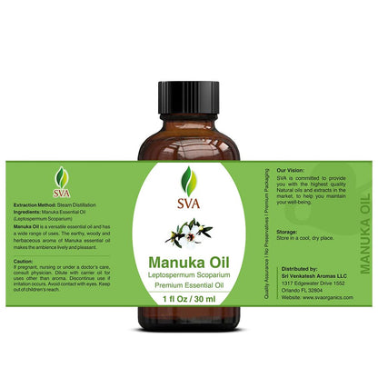 SVA Manuka Essential Oil – 1 Fl Oz | 100% Natural Manuka Oil for Diffuser, Skin & Hair Care