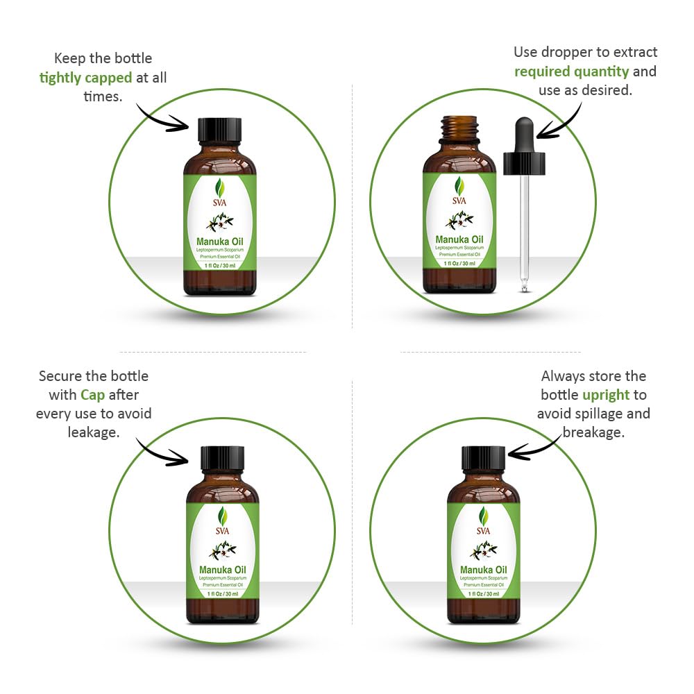 SVA Manuka Essential Oil – 1 Fl Oz | 100% Natural Manuka Oil for Diffuser, Skin & Hair Care