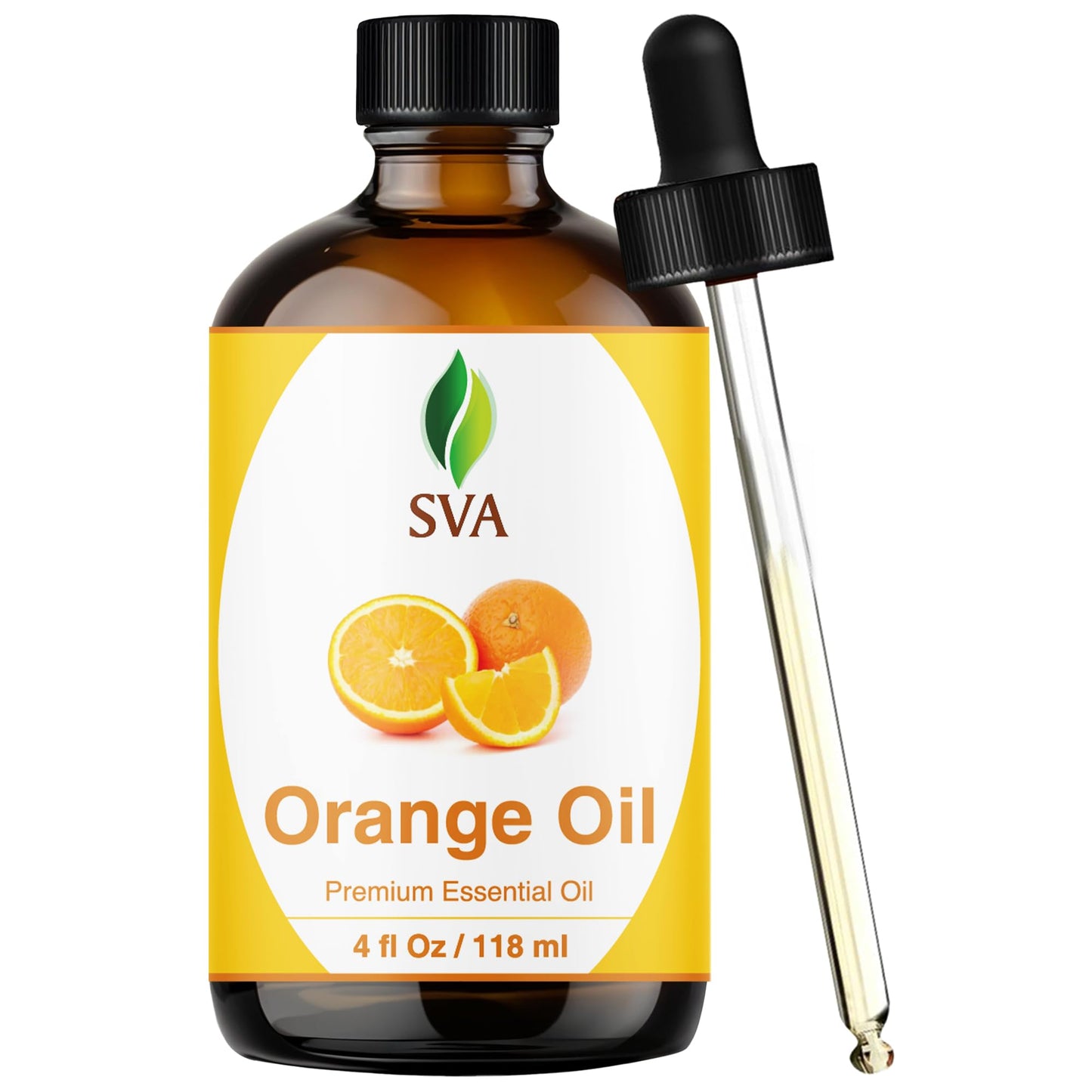 SVA Orange Essential Oil – 4 Fl Oz – 100% Natural Orange Oil with Dropper