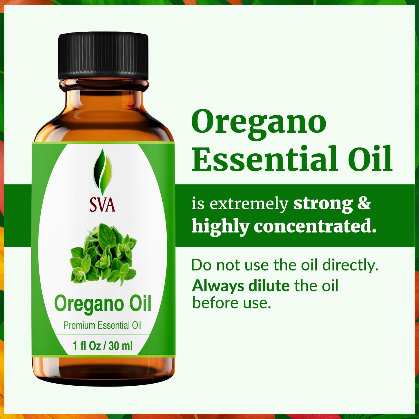 SVA Oregano Essential Oil 1 oz – 100% Natural, Diffuser & Aromatherapy