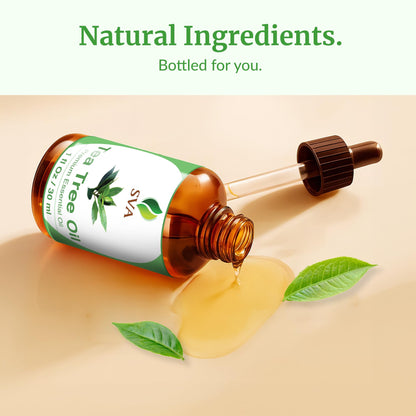 SVA Tea Tree Essential Oil 1oz – 100% Natural | Diffuser, Hair & Skin Care