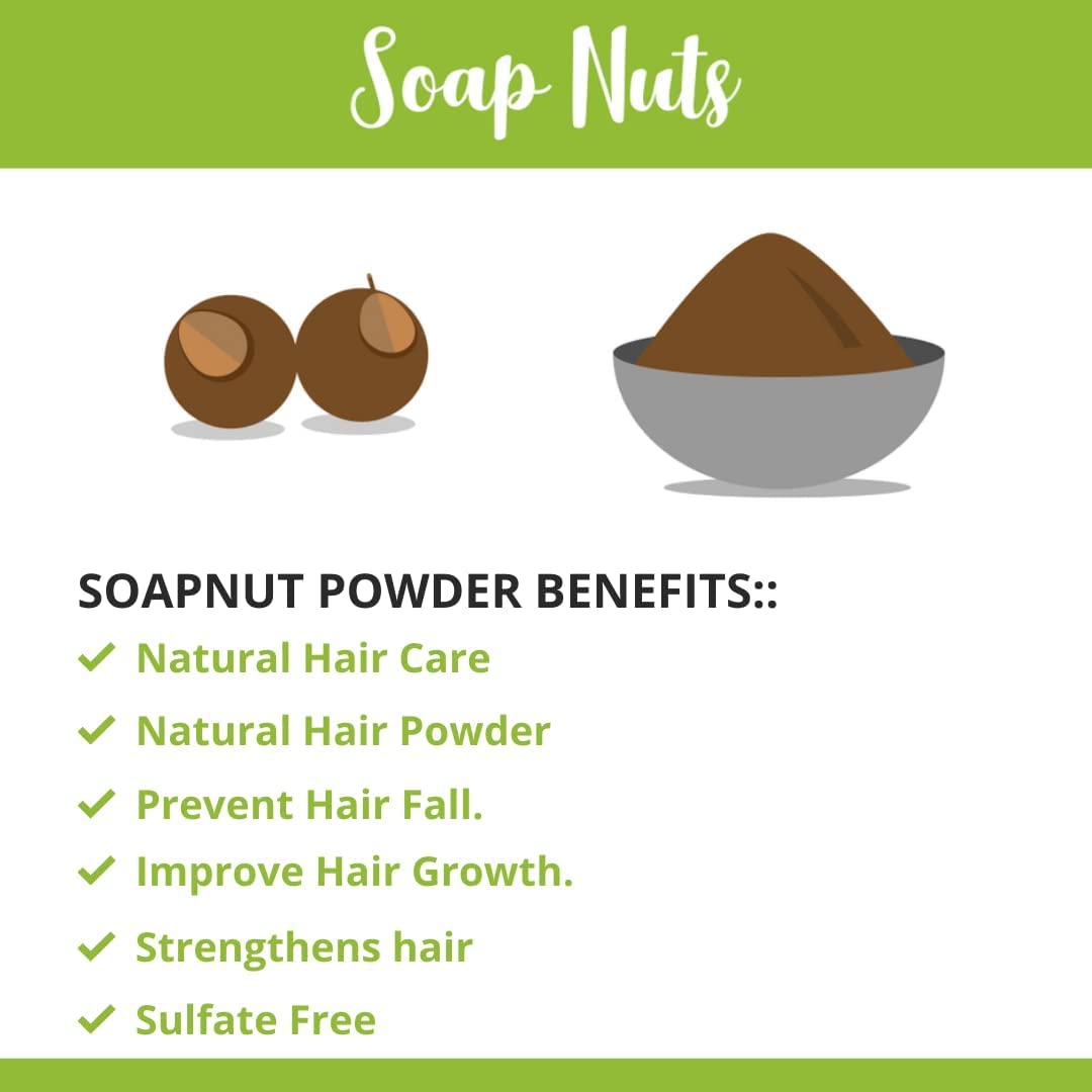 SVATV Soapnut Powder (Reetha) - Natural Hair Care | Sapindus Mukorossi | 227g / 8oz