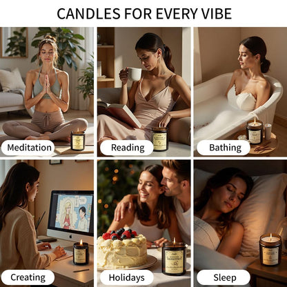 SVECKE Fireside Scented Candles - 7oz Soy Wax Candle | Long Lasting Aromatherapy Gift