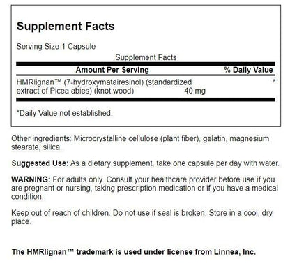 Swanson 7-Hmrlignans from Norwegian Spruce Tree - 40 mg, 60 Capsules