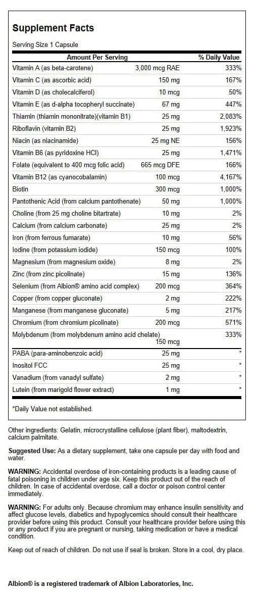 Swanson Active One Multivitamin with Iron - 90 Capsules