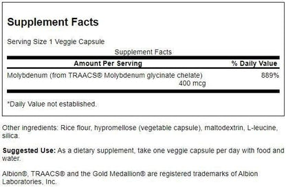 Swanson Albion Chelated Molybdenum 400 mcg | 60 Veg Capsules