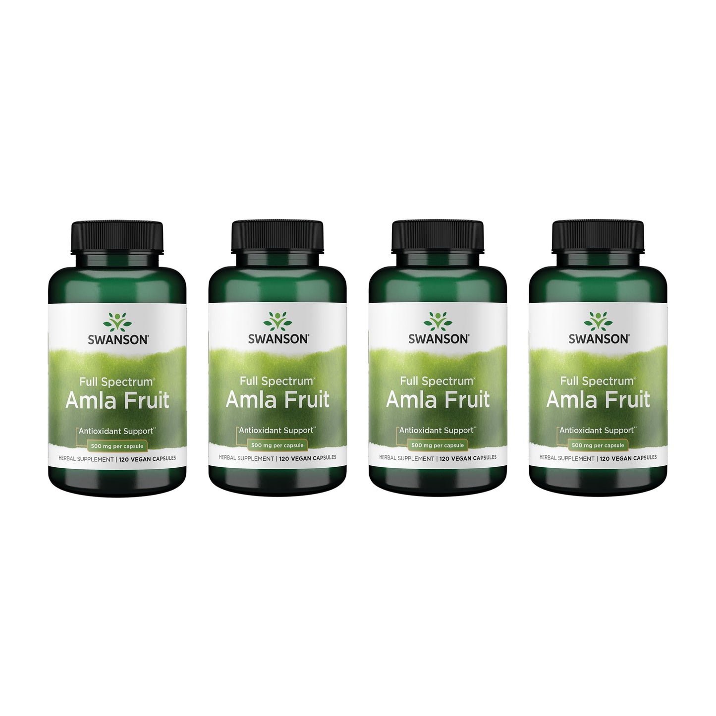 Swanson Full Spectrum Amla Fruit - Ayurvedic Indian Gooseberry Supplement, 120 Capsules (500 mg) - 4 Pack