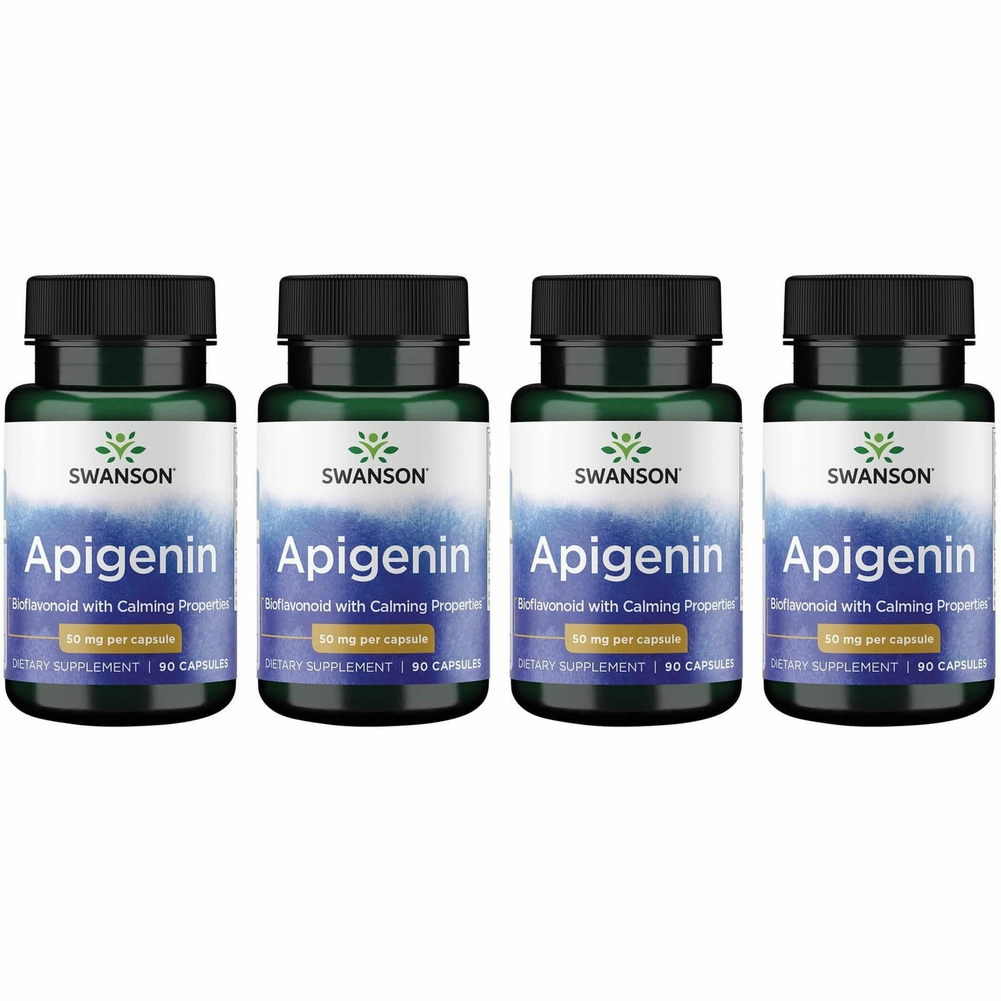 Swanson Apigenin-Bioflavonoid Supplement — Prostate & Sleep Support, 90 Caps, 50 mg Each (4 Pack)