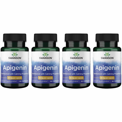 Swanson Apigenin-Bioflavonoid Supplement — Prostate & Sleep Support, 90 Caps, 50 mg Each (4 Pack)