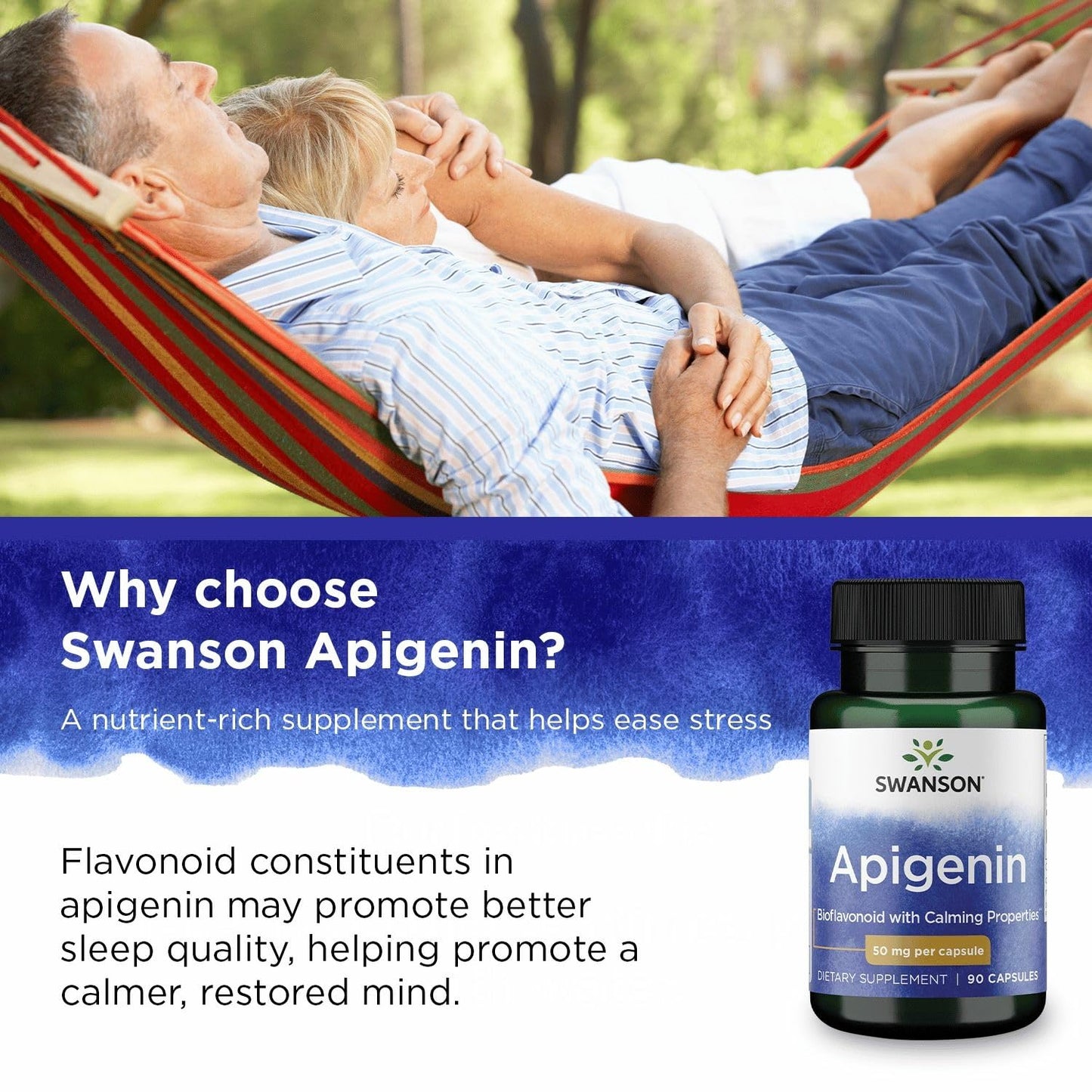 Swanson Apigenin-Bioflavonoid Supplement — Prostate & Sleep Support, 90 Caps, 50 mg Each (4 Pack)