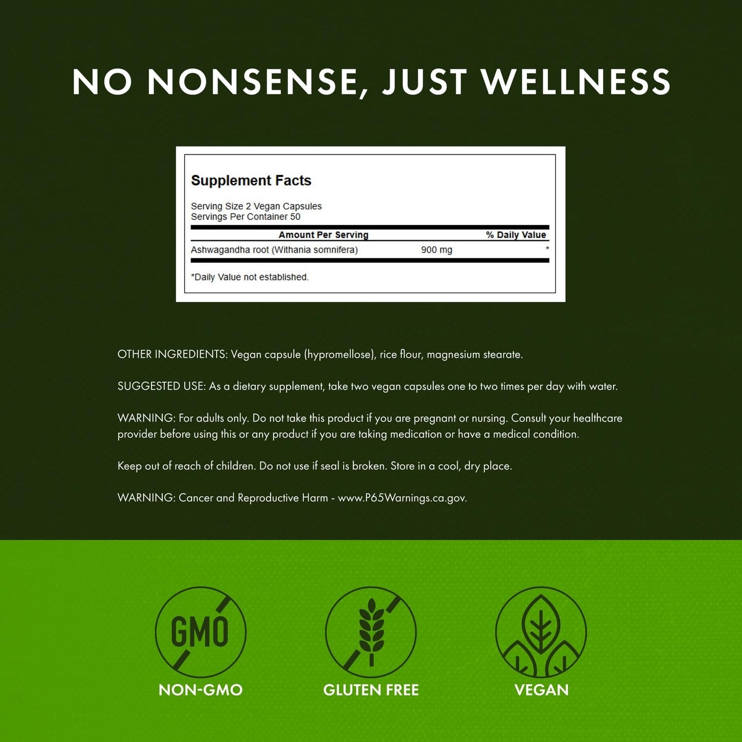 Swanson Ashwagandha Powder Supplement - 450mg, 100 Capsules | Stress & Energy