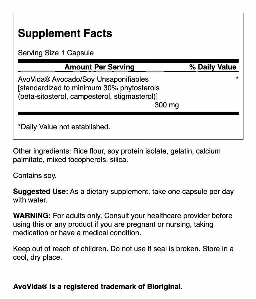 Swanson AvoVida – Avocado & Soybean Unsaponifiables for Joint Health & Mobility (60 Capsules, 4-Pack)