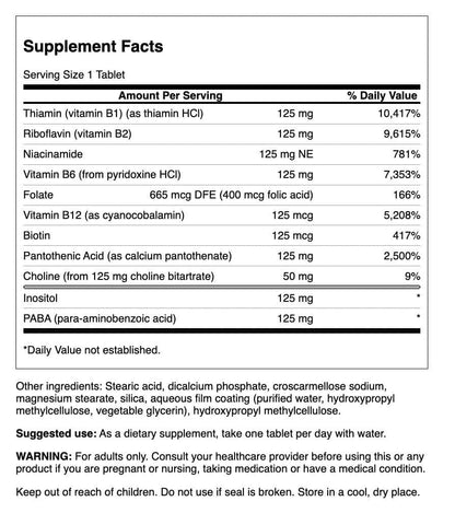 Swanson Vitamin B-125 Complex 100 Tabs | B-Complex Supplement