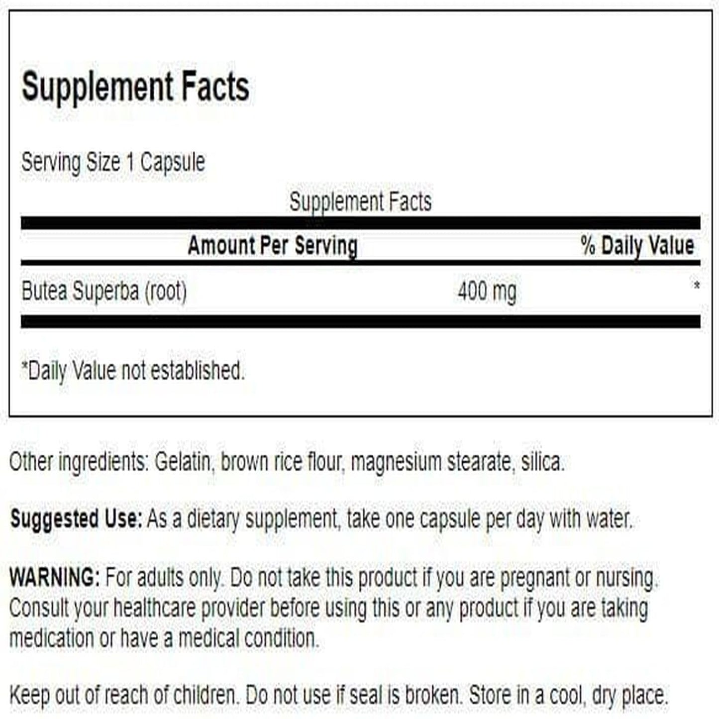 Swanson Butea Superba Root – Full Spectrum Intimacy & Sexual Support (400 mg, 60 capsules, 2 pack)