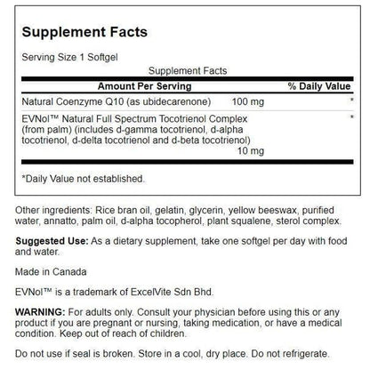 Swanson CoQ10 100 mg with 10 mg Tocotrienols – 60 Softgels (Pack of 2)