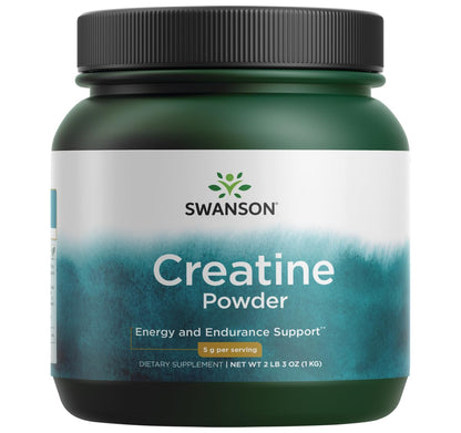 Swanson Creatine Monohydrate Powder – Micronized, 5g Serving, 1kg (200 Servings)
