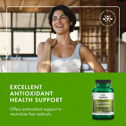 Swanson Curcumin Complex with BioPerine — Joint Health & Mobility Support (120 Veggie Capsules) 2-Pack
