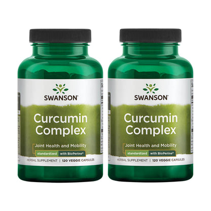 Swanson Curcumin Complex with BioPerine — Joint Health & Mobility Support (120 Veggie Capsules) 2-Pack