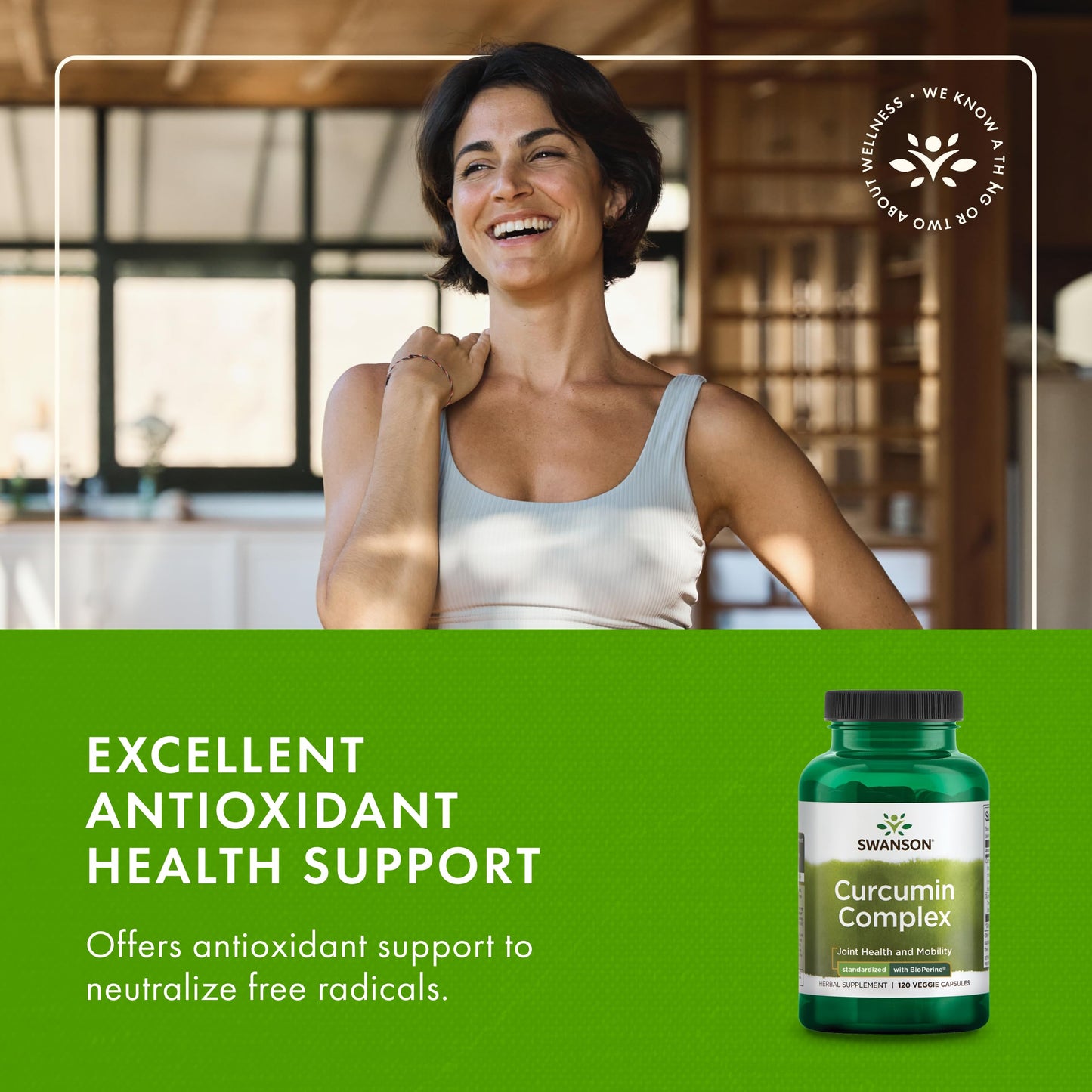 Swanson Curcumin Complex with BioPerine — Joint Health & Mobility Support (120 Veggie Capsules) 2-Pack