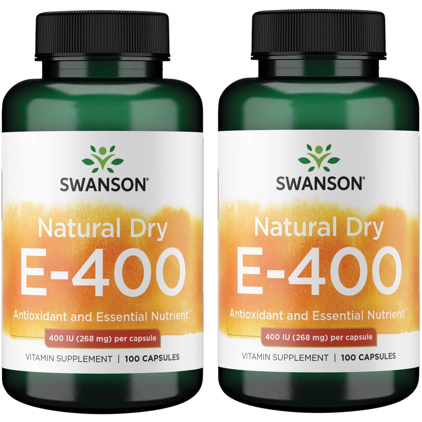 Swanson Natural Dry Vitamin E 400 IU (180.2 mg) – 100 Capsules, 2 Pack