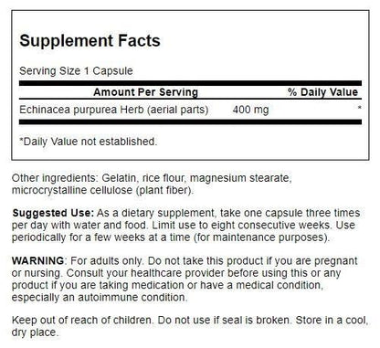 Swanson Echinacea 400 mg - 180 Capsules | Immune Support