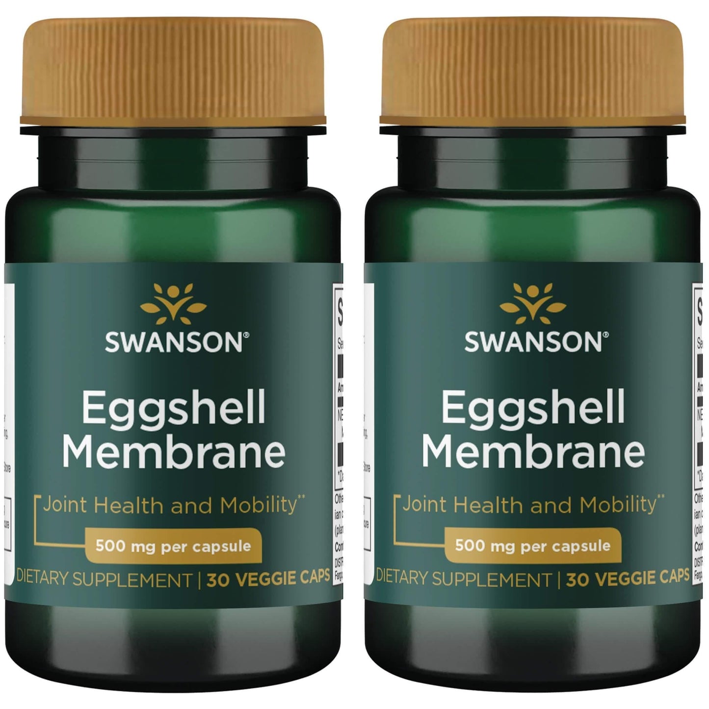 Swanson Eggshell Membrane 500 mg – 30 Veg Caps (2 Pack) | Joint Support
