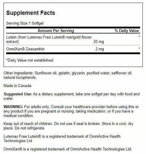 Swanson Lutein & Zeaxanthin Synergistic Eye Health – 60 Softgels (3 Pack)