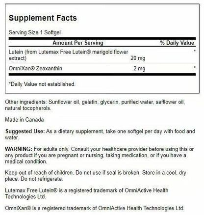 Swanson Lutein & Zeaxanthin Synergistic Eye Health – 60 Softgels (3 Pack)