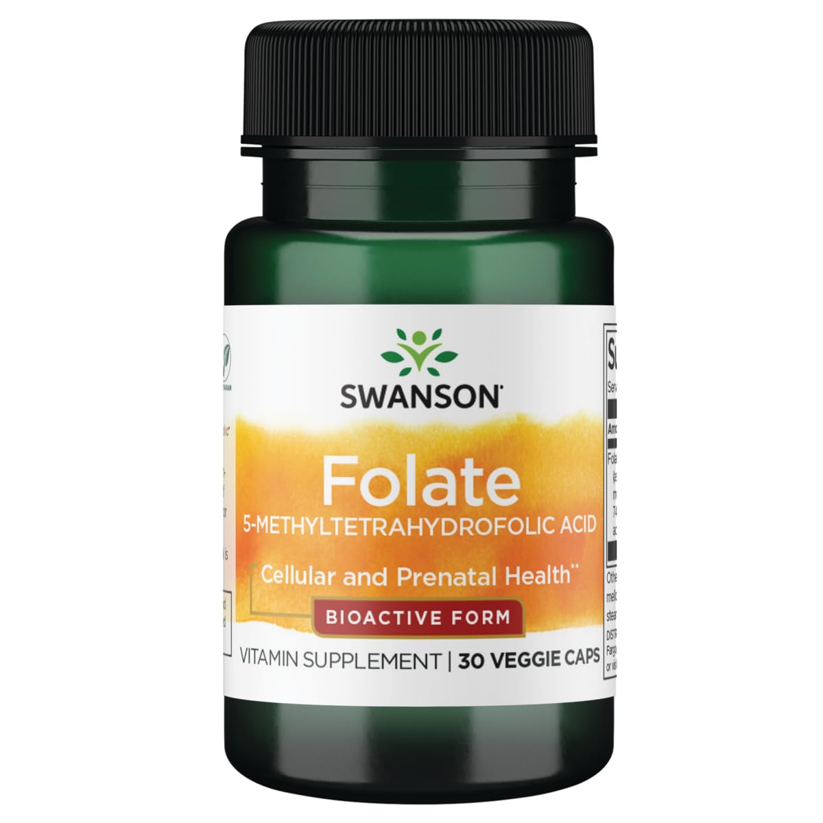 Swanson Folate (5-Methyltetrahydrofolic Acid) 400 mcg - 30 Veg Capsules