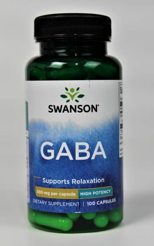 Swanson GABA 500mg – Calm, Relaxation & Sleep Support (2 Pack, 100 Caps)