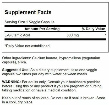 Swanson Glutamic Acid 500 mg – 3 Pack | Amino Acid Supplement for Cognitive Support