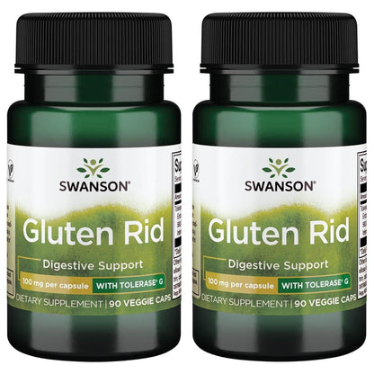 Swanson Gluten Rid with Tolerase G 100 mg - 90 Veg Caps (2 Pack)