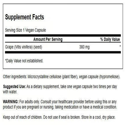 Swanson Grape Seed OPCs 380 mg - Heart Health & Antioxidant Support, 100 Capsules