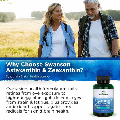 Swanson Astaxanthin & Zeaxanthin Eye Health – 60 Softgels
