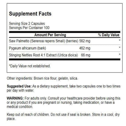 Swanson Herbal Prostate Complex - Men's Supplement - Pygeum, Saw Palmetto & Stinging Nettle - (200 Capsules) (3 Pack)