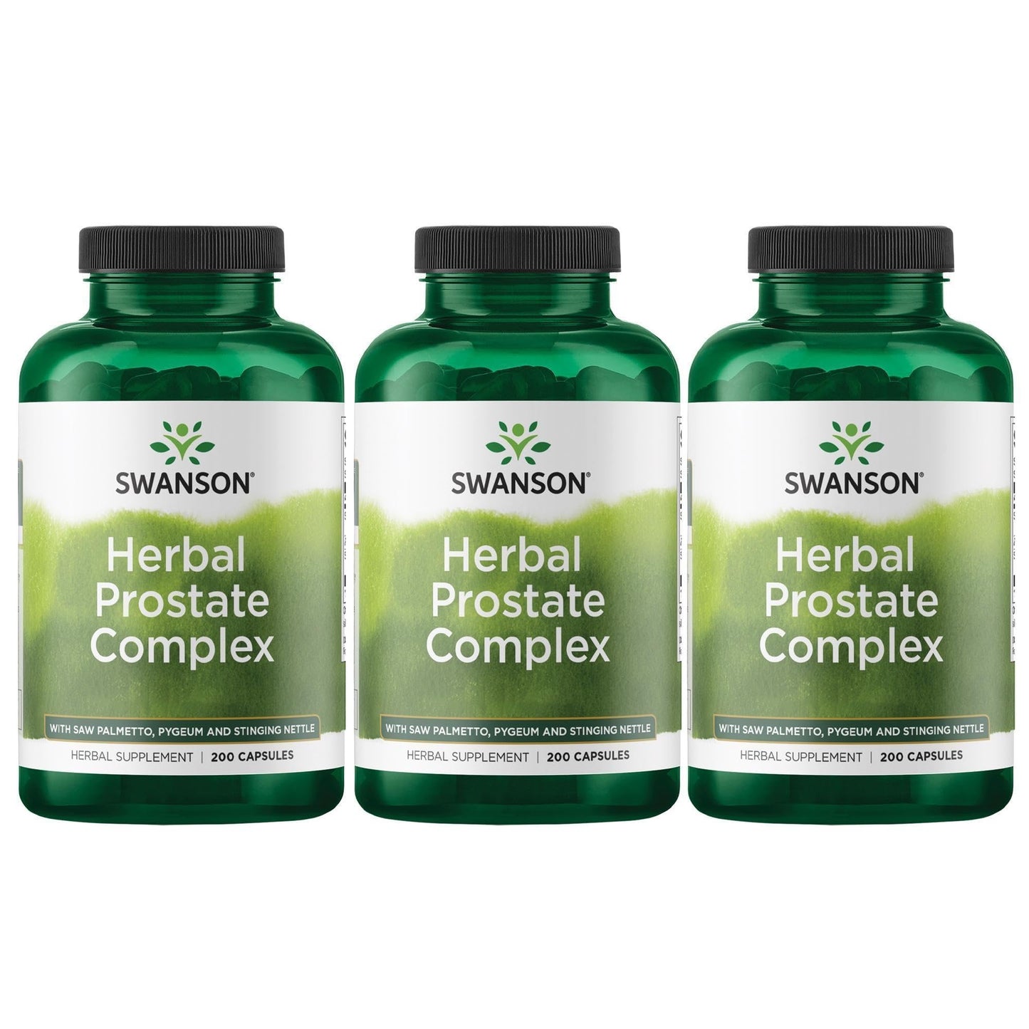 Swanson Herbal Prostate Complex - Men's Supplement - Pygeum, Saw Palmetto & Stinging Nettle - (200 Capsules) (3 Pack)