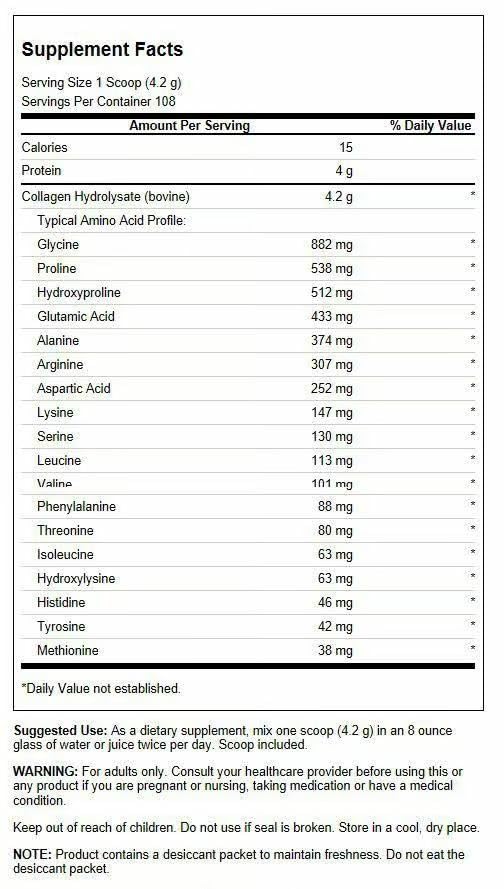 Swanson High Plains Collagen Hydrolysate Powder – Collagen Peptides Powder for Hair, Skin, Nails, Joint Health & Bone Support (1lb) 2 Pack