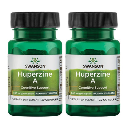Swanson Maximum-Strength Huperzine A 200 mcg 30 Capsules (2 Pack) | Memory Support
