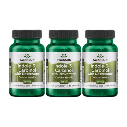 Swanson Indole-3-Carbinol with Resveratrol (I3C) - Cellular Protection & Hormone Balance - 60 Caps