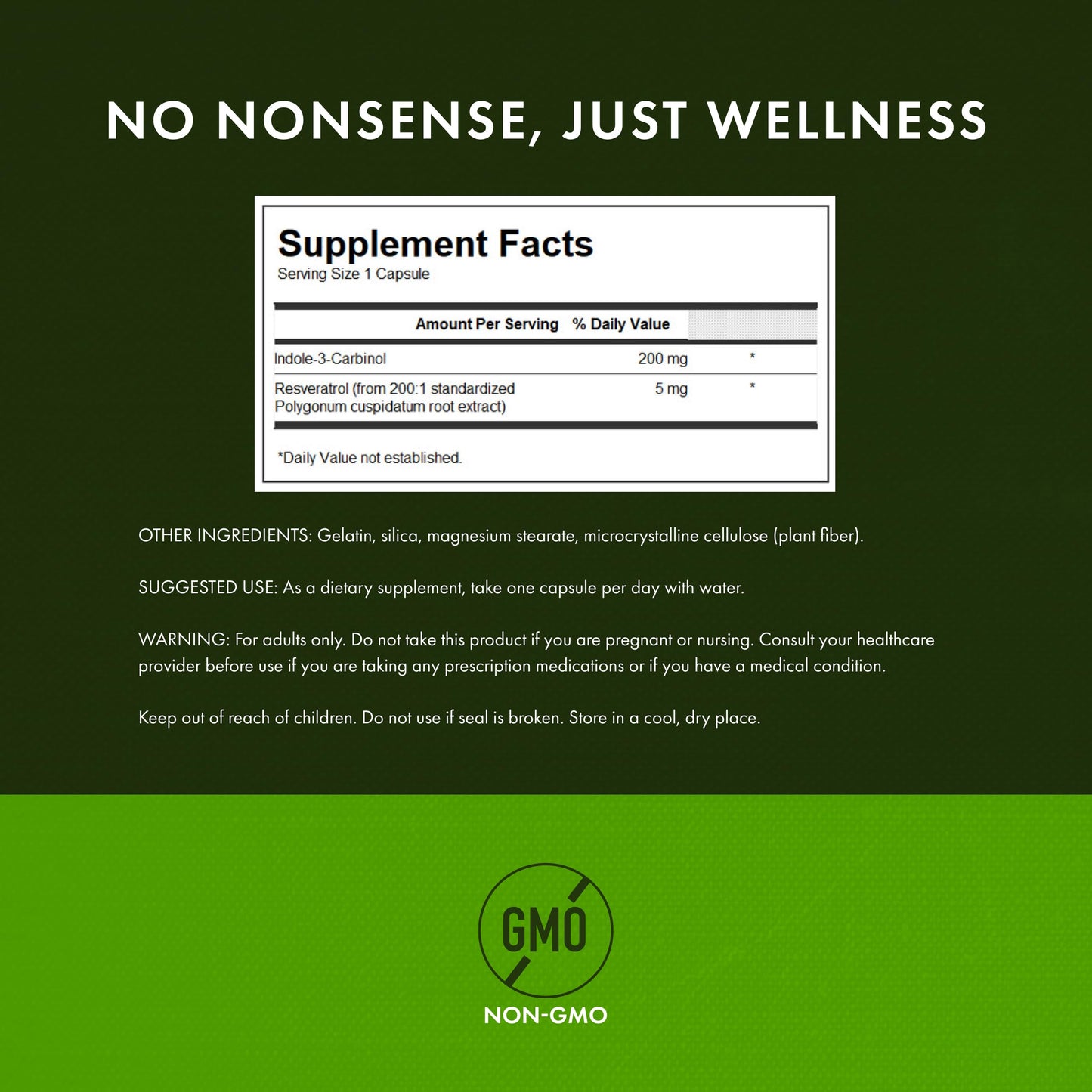 Swanson Indole-3-Carbinol with Resveratrol (I3C) - Cellular Protection & Hormone Balance - 60 Caps
