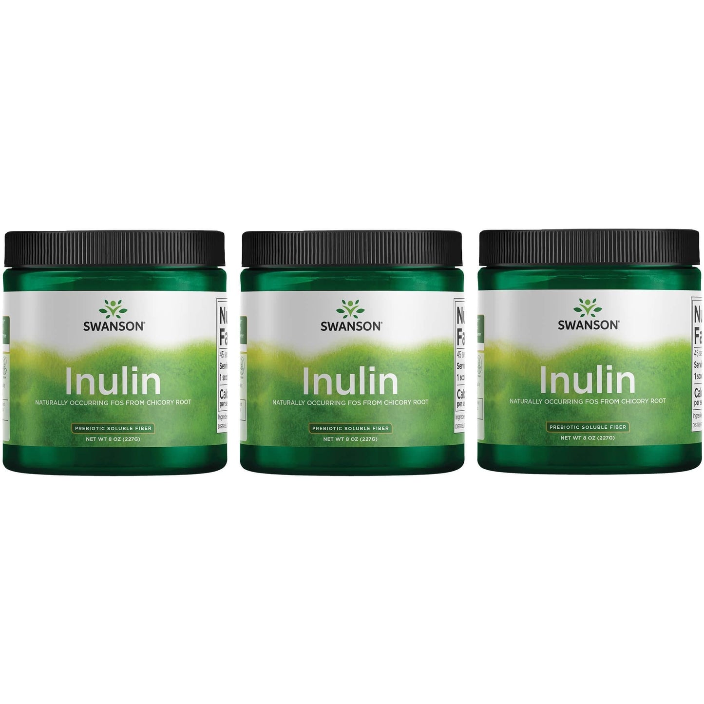 Swanson Inulin – Prebiotic Soluble Fiber Powder for Digestive Health | Chicory Root FOS (8 oz, 3 Pack)
