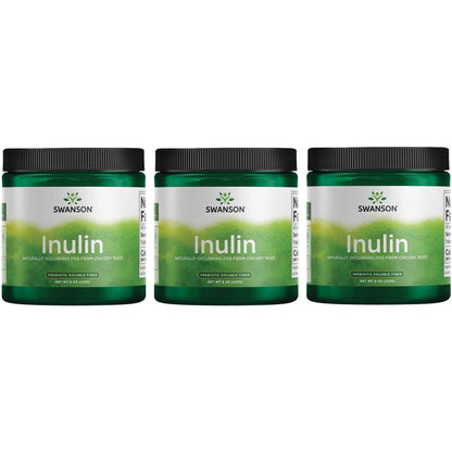 Swanson Inulin – Prebiotic Soluble Fiber Powder for Digestive Health | Chicory Root FOS (8 oz, 3 Pack)