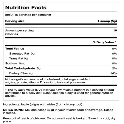 Swanson Inulin – Prebiotic Soluble Fiber Powder for Digestive Health | Chicory Root FOS (8 oz, 3 Pack)