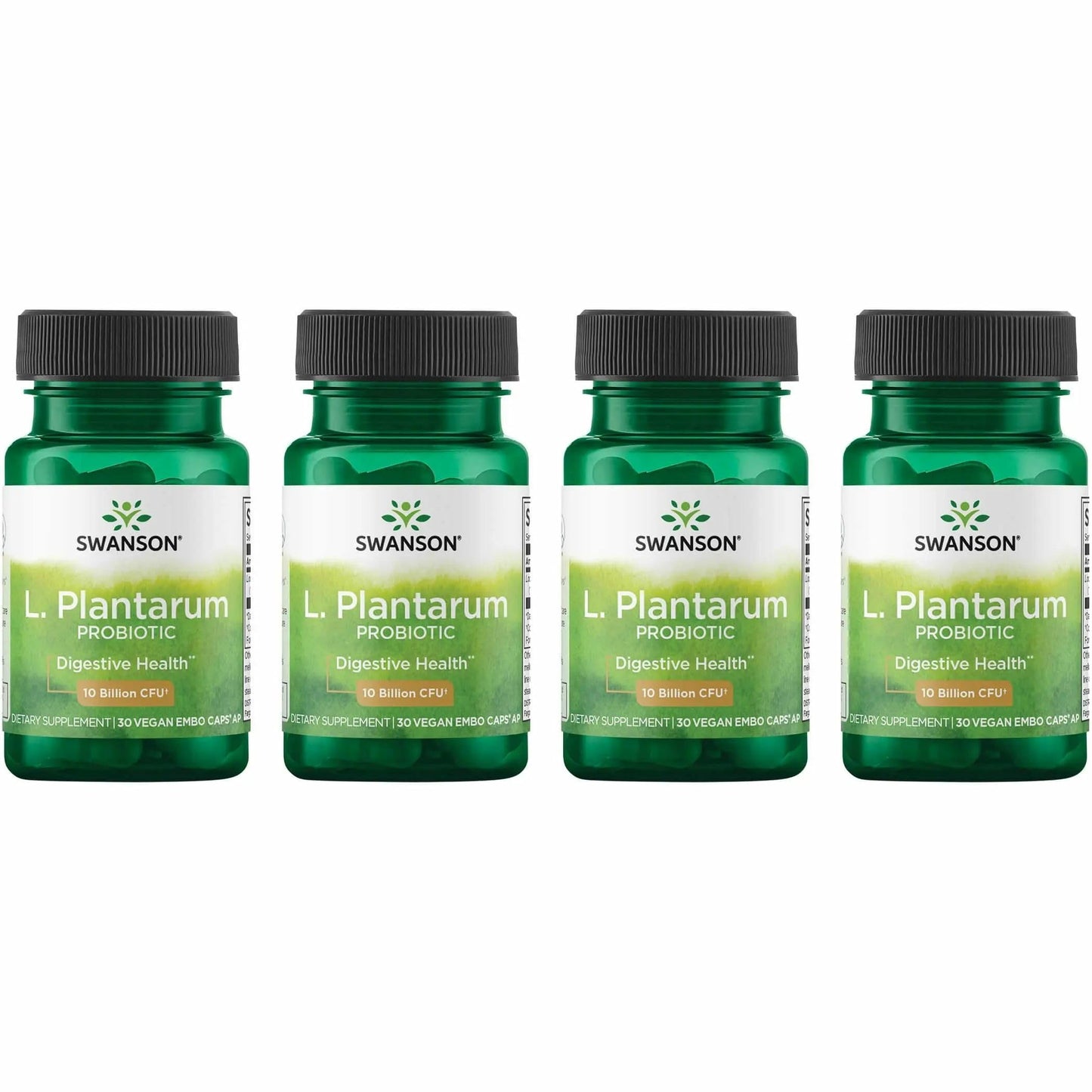 Swanson L. Plantarum Digestive Probiotic — 10B CFU, 30 Veggie Capsules, 4-Pack