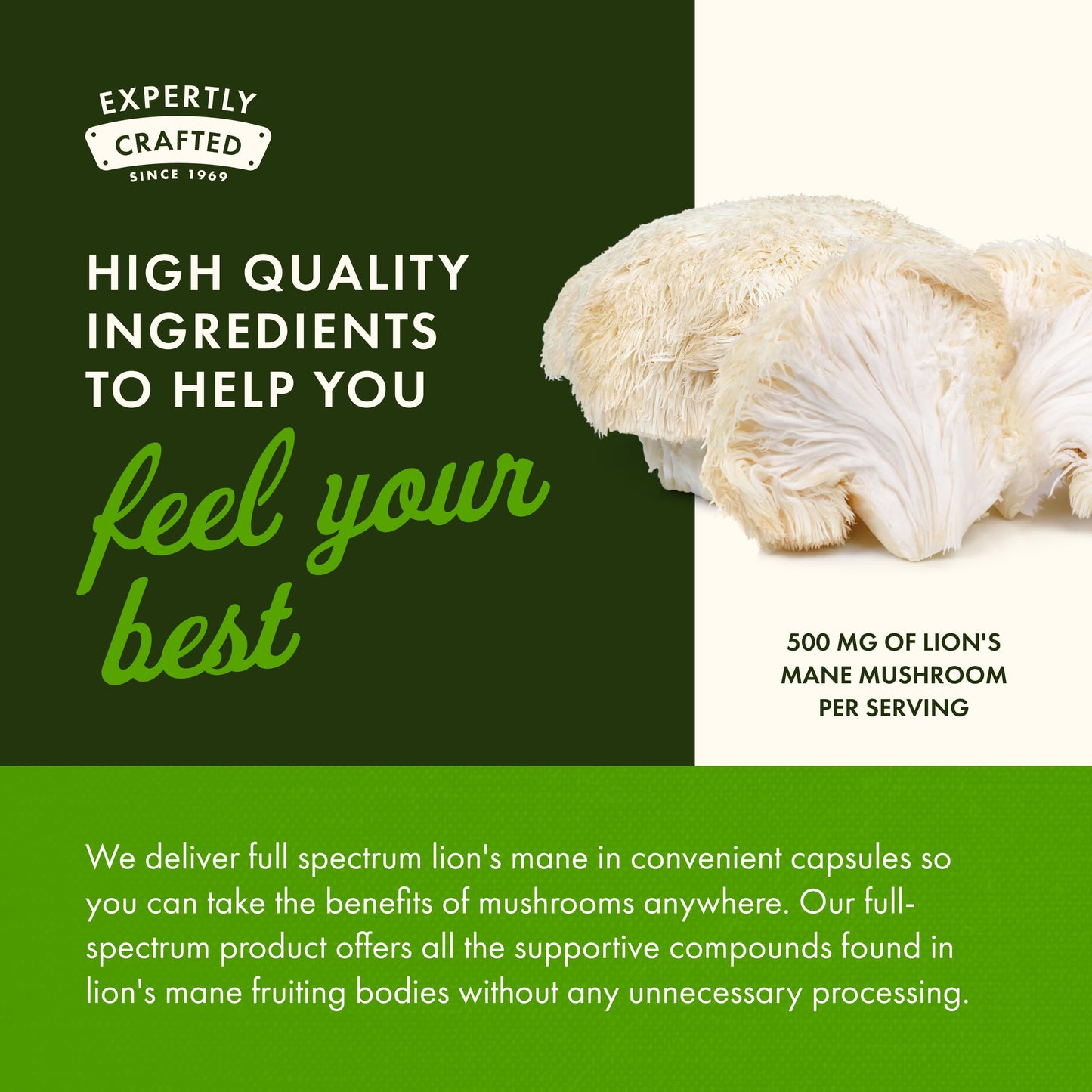 Swanson Lion's Mane Mushroom - Brain Support & Focus (4 Bottles, 60 Capsules Each)