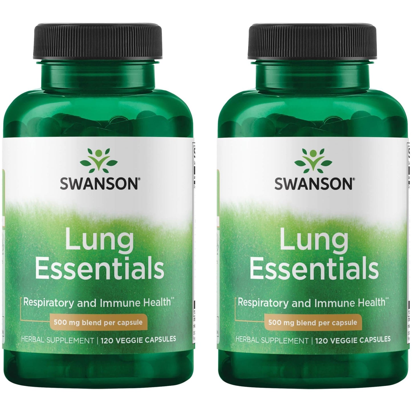 Swanson Lung Essentials 500 mg 120 Veg Caps (2 Pack) – Immune & Respiratory Support