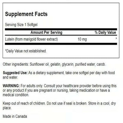 Swanson Lutein 10 mg 60 Sgels (2 Pack) | Vision Support